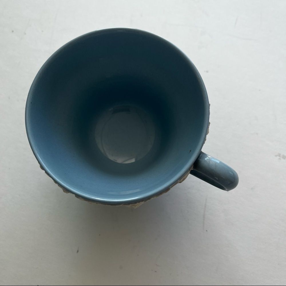 Vintage Wedgwood Queensware Embossed Cream on Lavender Blue Cup & Saucer. - Picture 5 of 6